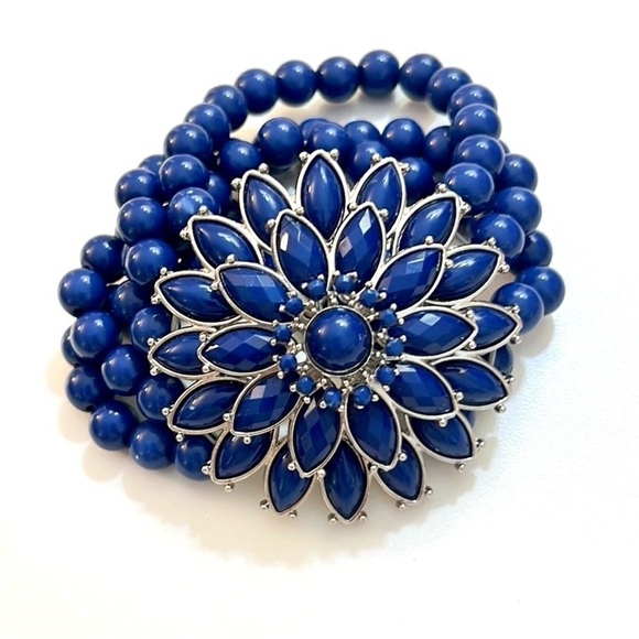 BLUE DAHLIA, Stunning Statement Bracelet, Multi-Stands, Excellent Condition - Picture 3 of 7